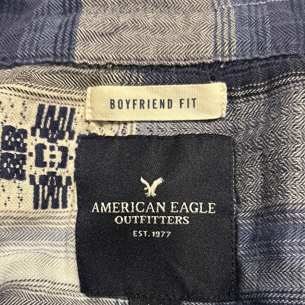 Blue Plaid Button-Up Shirt - Picture 4 of 4